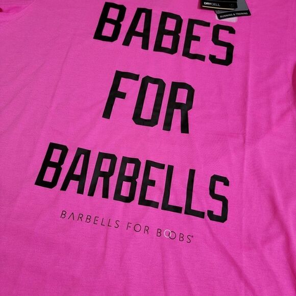 Puma Babes For Barbells Running Training T Shirt Pink Black Cancer Awareness Top - Picture 4 of 7